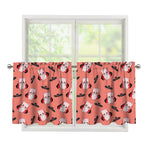 Dracula Pig Pattern Print Tier Curtains