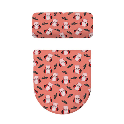 Dracula Pig Pattern Print Toilet Lid And Tank Cover Set