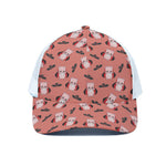 Dracula Pig Pattern Print White Mesh Trucker Cap