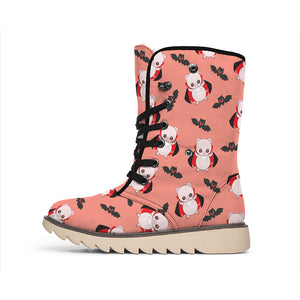 Dracula Pig Pattern Print Winter Boots