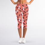 Dracula Pig Pattern Print Women's Capri Leggings