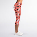Dracula Pig Pattern Print Women's Capri Leggings