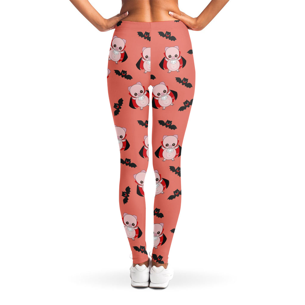 Dracula Pig Pattern Print Women's Leggings