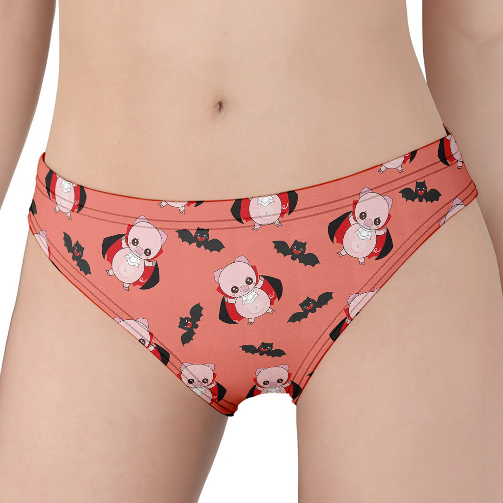 Dracula Pig Pattern Print Women's Panties
