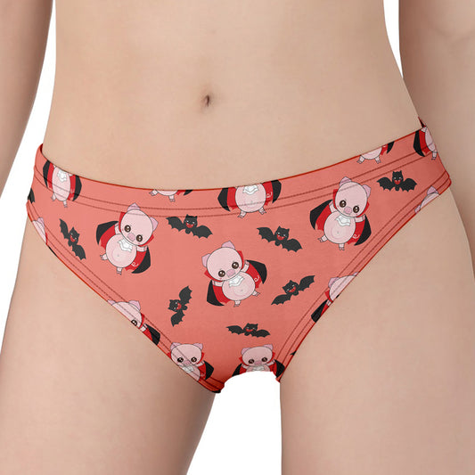 Dracula Pig Pattern Print Women's Panties