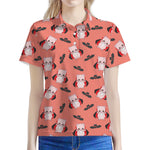 Dracula Pig Pattern Print Women's Polo Shirt