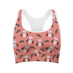 Dracula Pig Pattern Print Women's Sports Bra