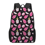 Dragon Fruit Pattern Print 17 Inch Backpack