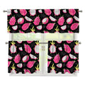 Dragon Fruit Pattern Print 3 Piece Kitchen Curtains