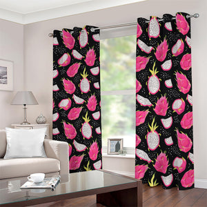 Dragon Fruit Pattern Print Blackout Grommet Curtains