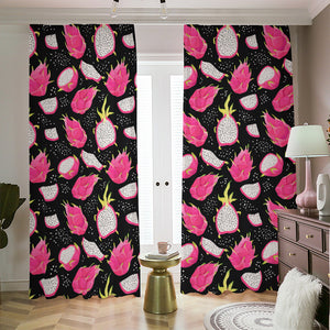 Dragon Fruit Pattern Print Blackout Pencil Pleat Curtains