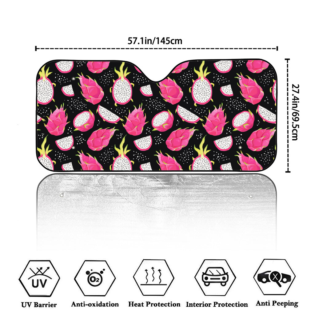 Dragon Fruit Pattern Print Car Windshield Sun Shade