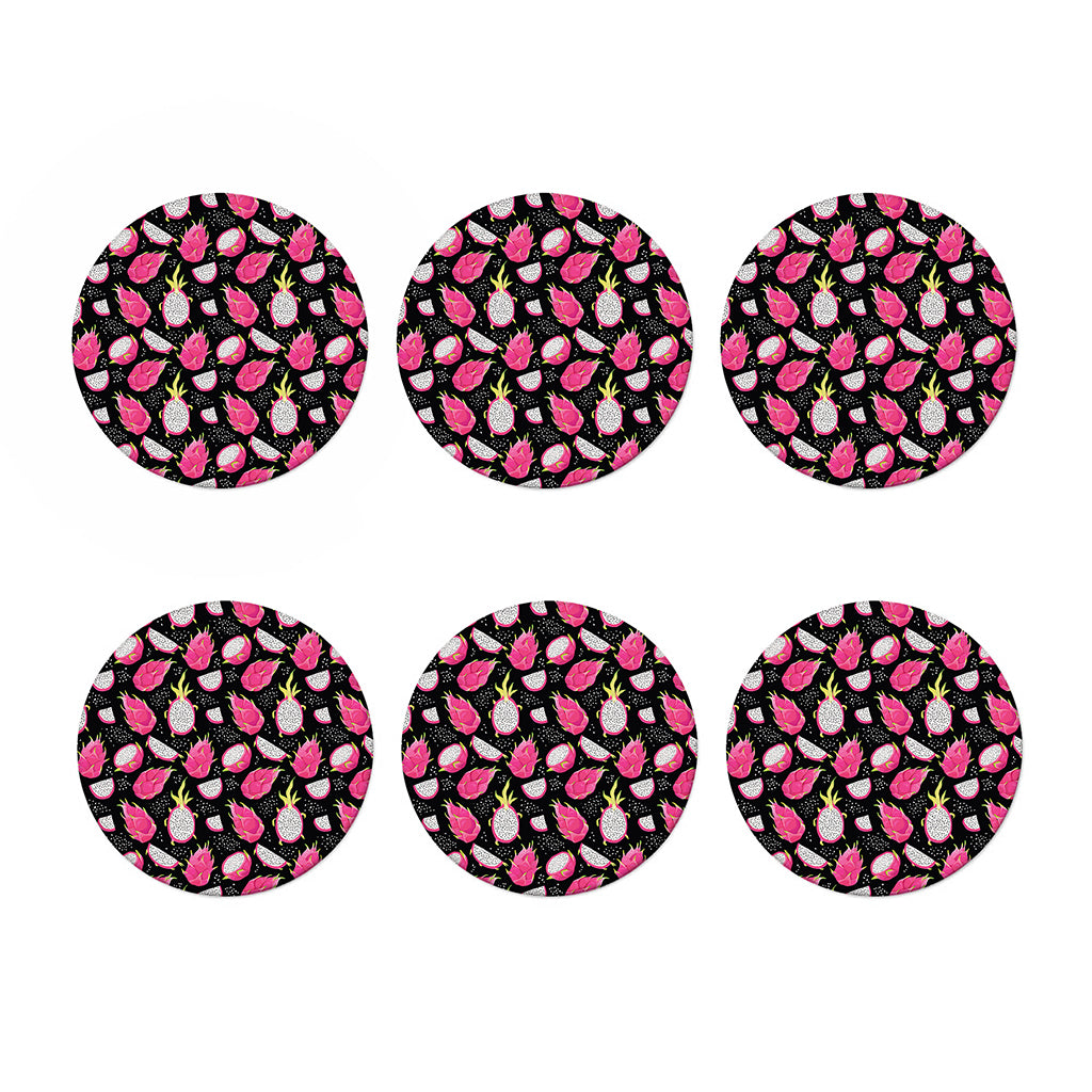 Dragon Fruit Pattern Print Coaster Set