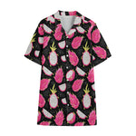 Dragon Fruit Pattern Print Cotton Hawaiian Shirt