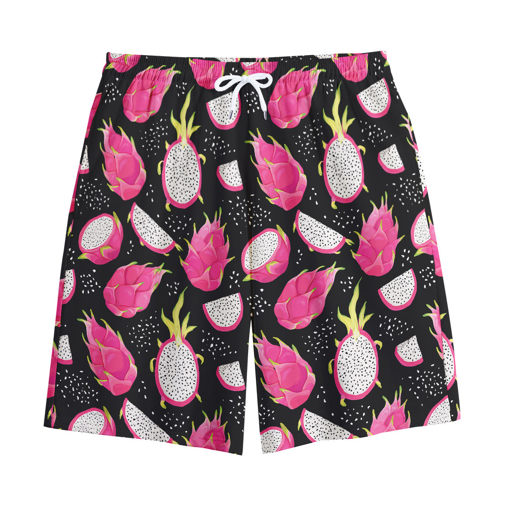 Dragon Fruit Pattern Print Cotton Shorts