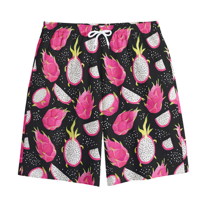 Dragon Fruit Pattern Print Cotton Shorts
