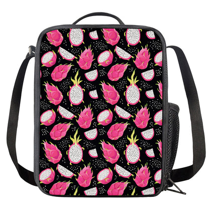 Dragon Fruit Pattern Print Crossbody Lunch Bag