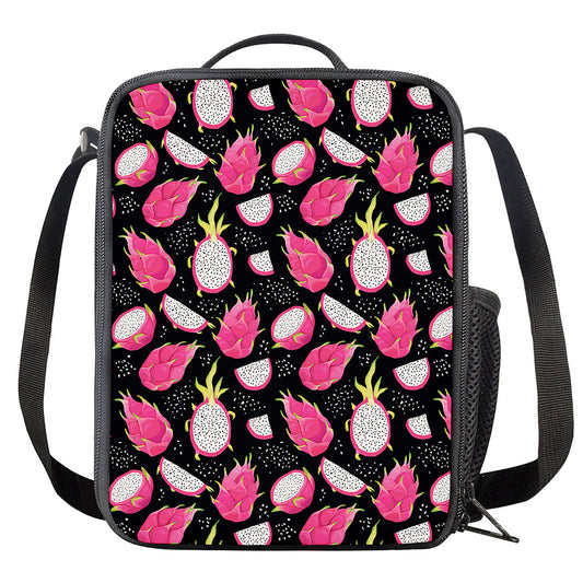 Dragon Fruit Pattern Print Crossbody Lunch Bag
