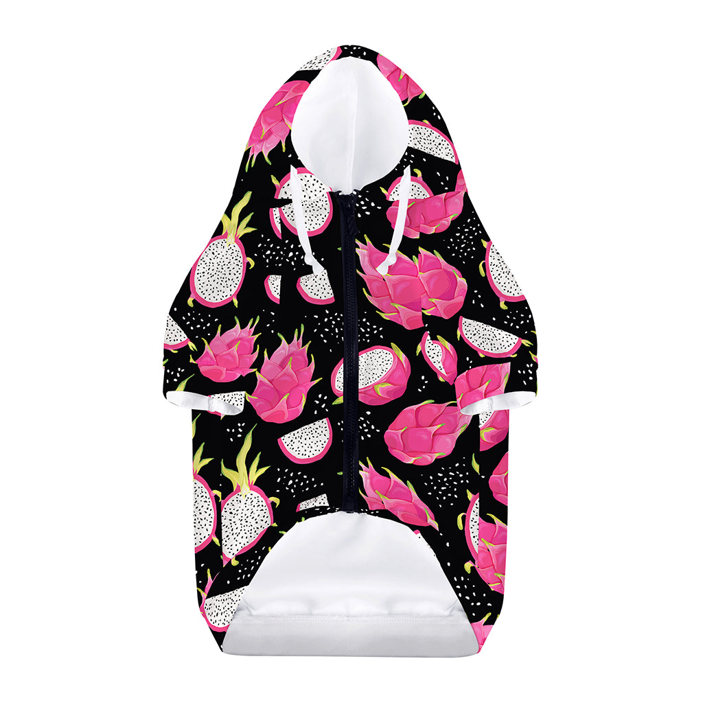 Dragon Fruit Pattern Print Dog Zip Up Hoodie