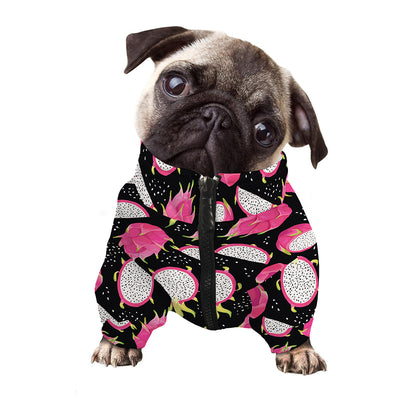 Dragon Fruit Pattern Print Dog Zip Up Jacket