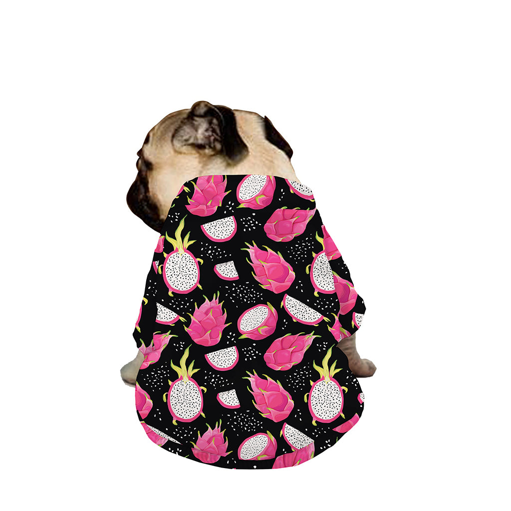 Dragon Fruit Pattern Print Dog Zip Up Jacket