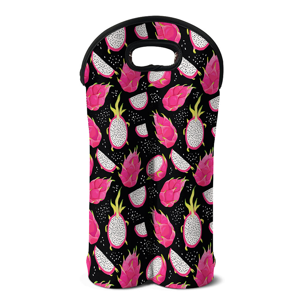 Dragon Fruit Pattern Print Double Neoprene Wine Tote