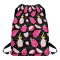 Dragon Fruit Pattern Print Drawstring Backpack