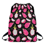 Dragon Fruit Pattern Print Drawstring Backpack