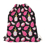 Dragon Fruit Pattern Print Drawstring Bag