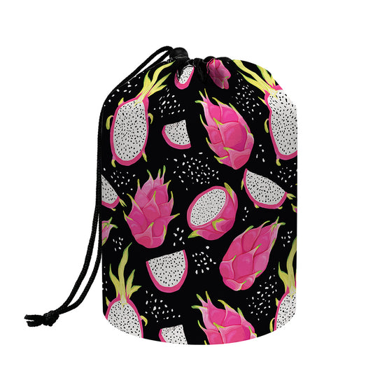 Dragon Fruit Pattern Print Drawstring Makeup Bag