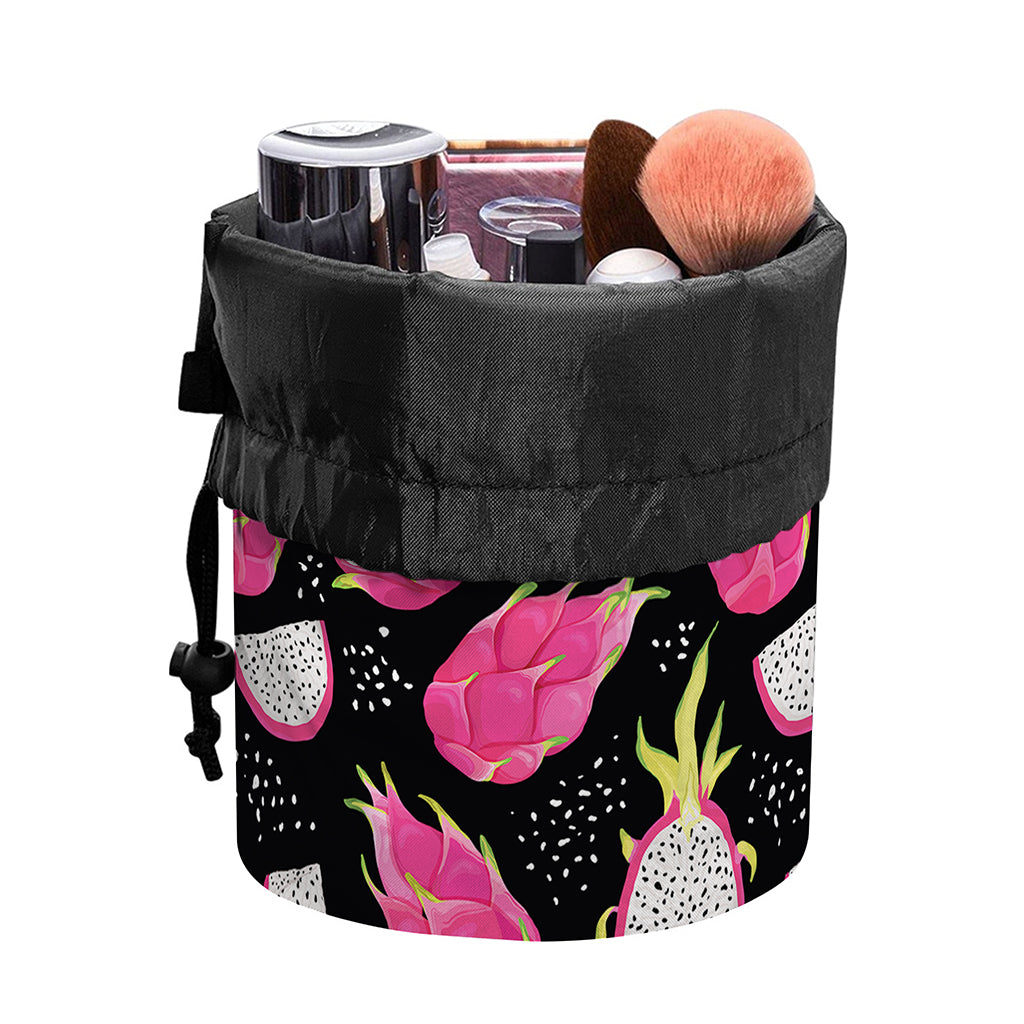 Dragon Fruit Pattern Print Drawstring Makeup Bag