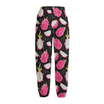 Dragon Fruit Pattern Print Fleece Lined Knit Pants