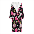 Dragon Fruit Pattern Print Hooded Bathrobe