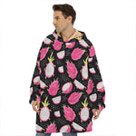 Dragon Fruit Pattern Print Hoodie Blanket