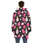 Dragon Fruit Pattern Print Hoodie Blanket