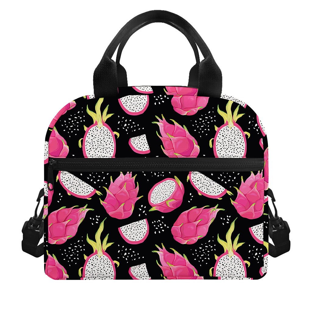 Dragon Fruit Pattern Print Insulated Lunch Bag