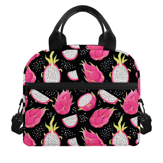 Dragon Fruit Pattern Print Insulated Lunch Bag