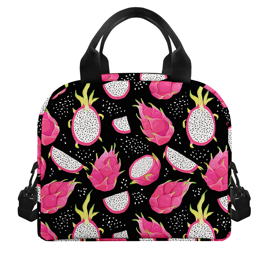Dragon Fruit Pattern Print Insulated Lunch Bag