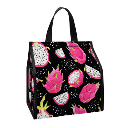 Dragon Fruit Pattern Print Insulated Lunch Tote