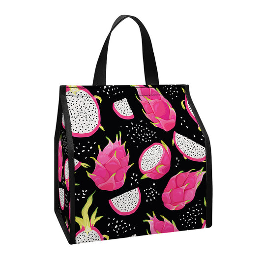 Dragon Fruit Pattern Print Insulated Lunch Tote