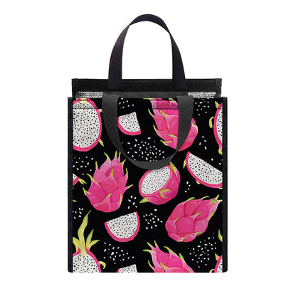 Dragon Fruit Pattern Print Insulated Lunch Tote