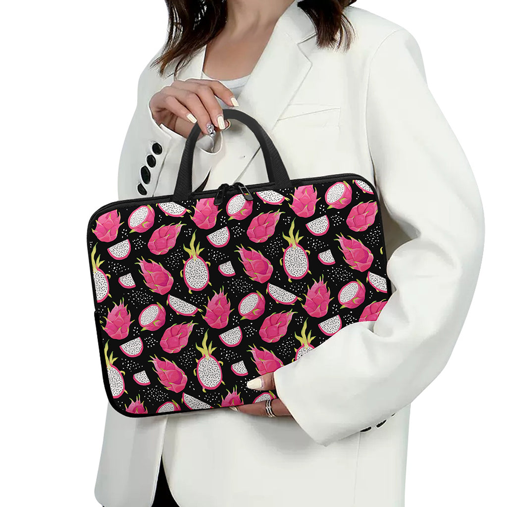 Dragon Fruit Pattern Print Laptop Sleeve With Handle