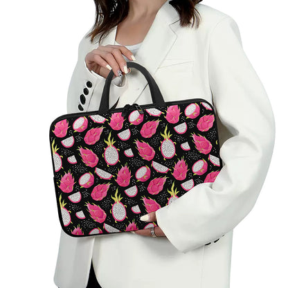 Dragon Fruit Pattern Print Laptop Sleeve With Handle