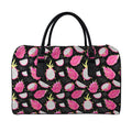 Dragon Fruit Pattern Print Leather Duffel Bag