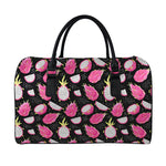 Dragon Fruit Pattern Print Leather Duffle Bag