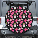 Dragon Fruit Pattern Print Leather Spare Tire Cover