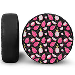 Dragon Fruit Pattern Print Leather Spare Tire Cover