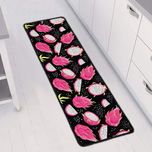 Dragon Fruit Pattern Print Long Kitchen Mat