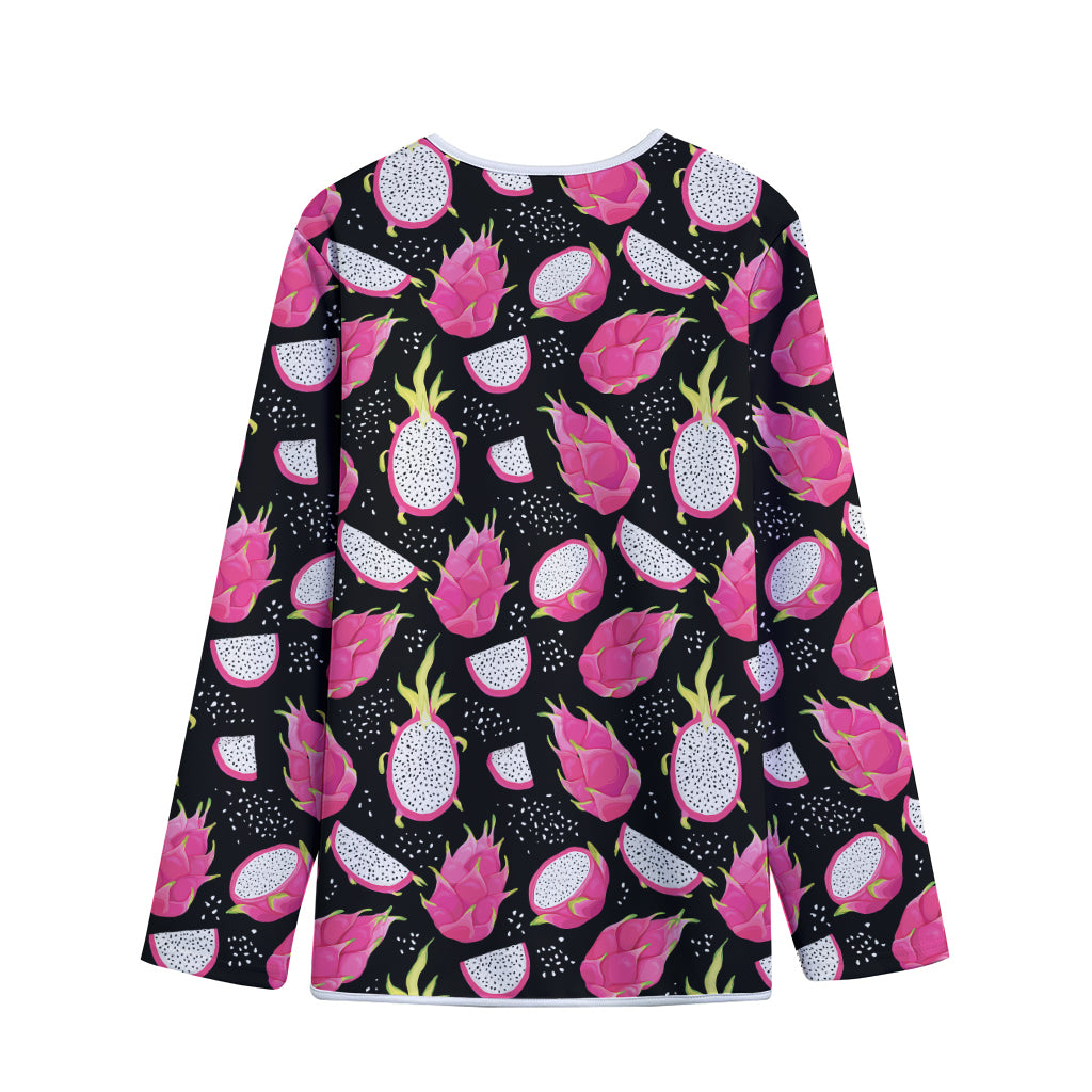 Dragon Fruit Pattern Print Long Sleeve Short Coat