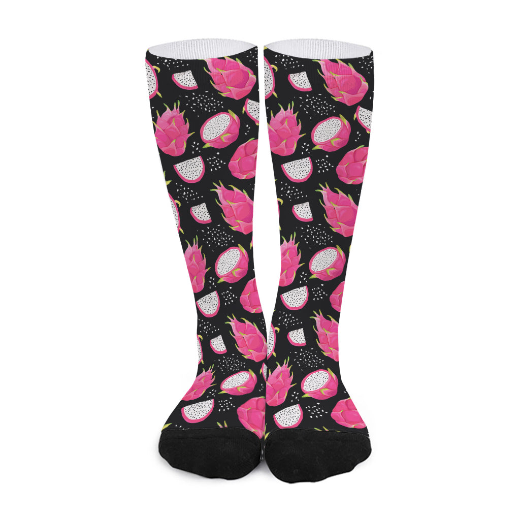 Dragon Fruit Pattern Print Long Socks